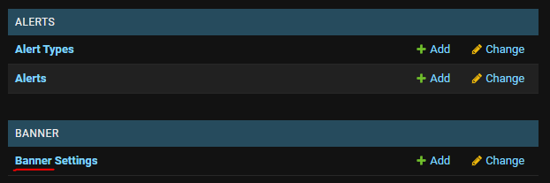 Banner Settings in django admin.