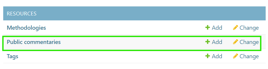 Methodology Settings in django admin.