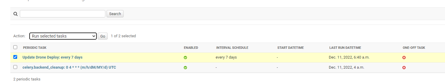 Updating drone deploy in django admin.