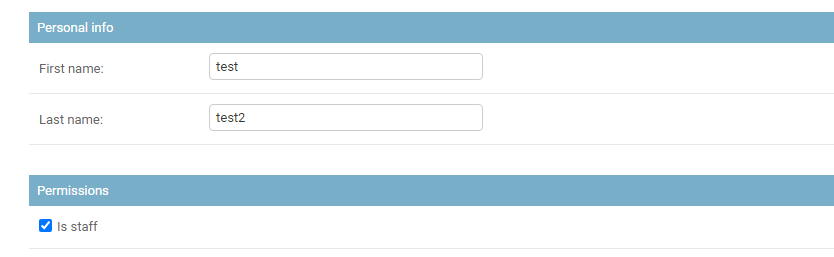 Checked is_staff field in django admin.